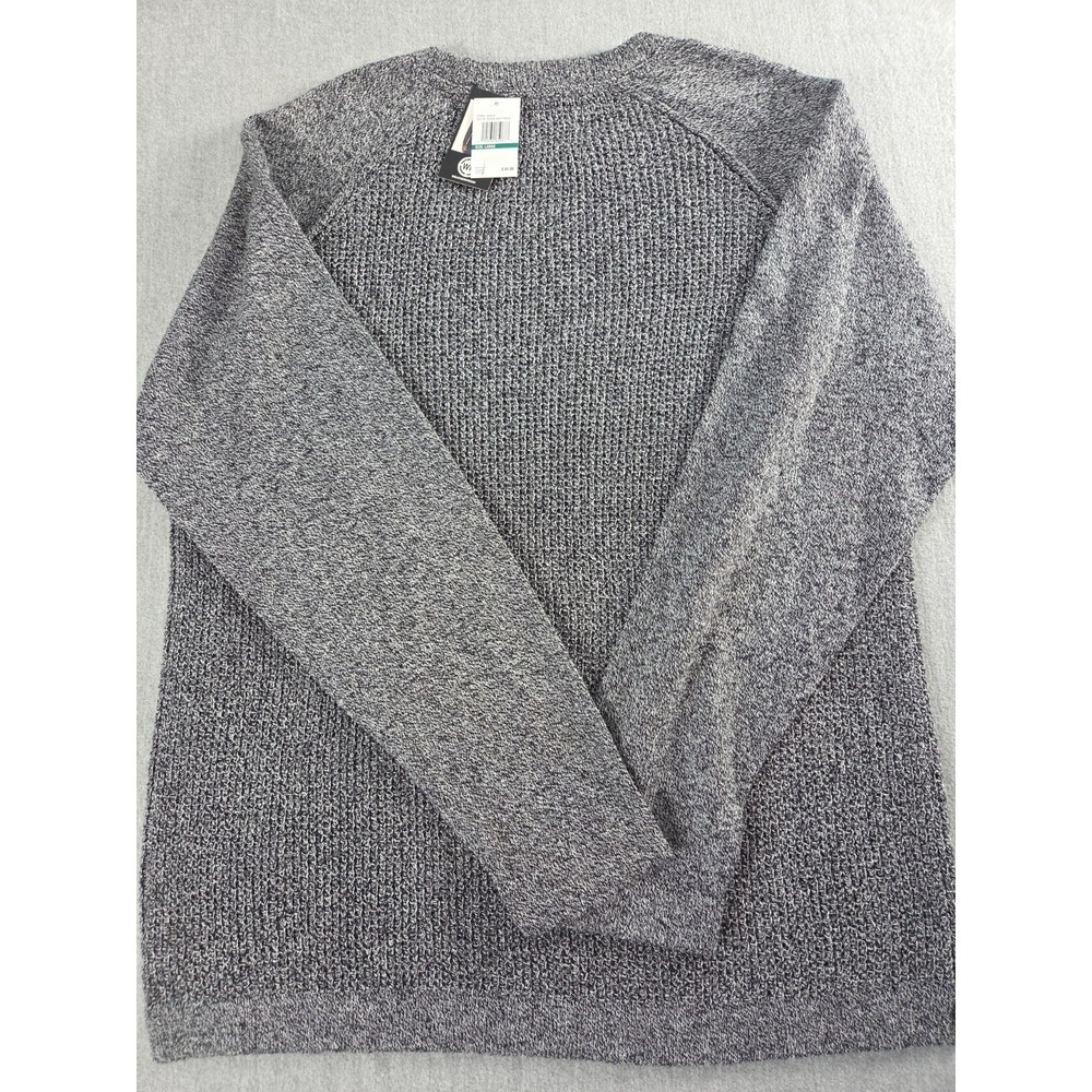 Weatherproof Recycled Mens Sweater L Black White Twist Pullover Long Sleeve NEW - Picture 9 of 10